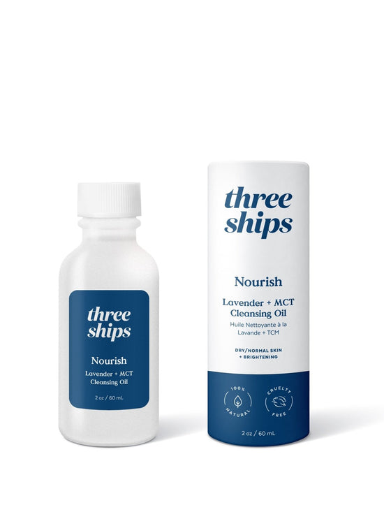 Three Ships Non-comedogenic fractionated coconut oil (MCT) melts away stubborn makeup, dirt and oil. Lavender essential oil hydrates and soothes dry, itchy skin.